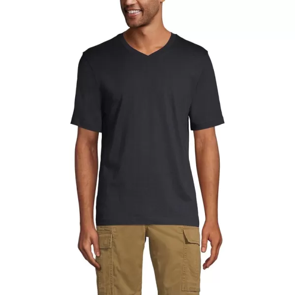 imageLands End Mens SuperT Short Sleeve VNeck TShirtBlack