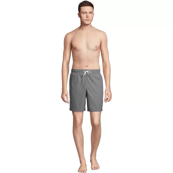 imageLands End Mens 8quot Solid Volley Swim TrunksArctic Gray