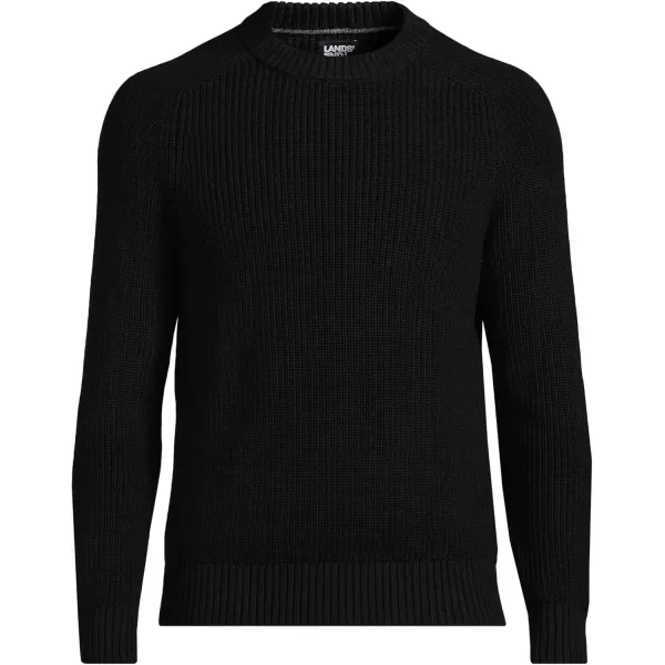 imageLands End Mens Drifter Cotton Crewneck SweaterBlack