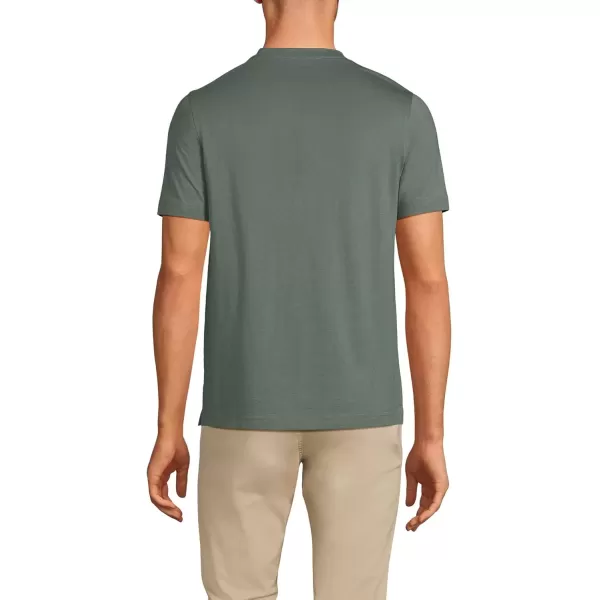 imageLands End Mens Short Sleeve Cotton Supima Jersey HenleySpruce