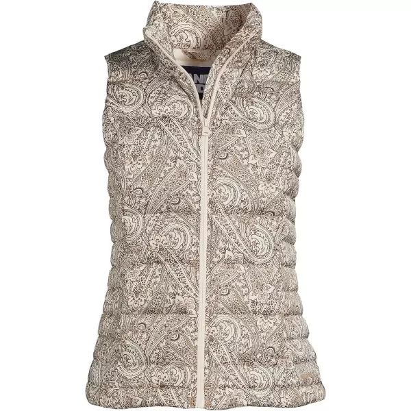 imageLands End Mens Down Puffer VestWarm Tawny Brown Swirl Paisley