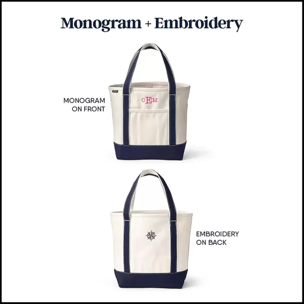 imageLands End Open Top Canvas Tote BagNaturalBeacon Blue