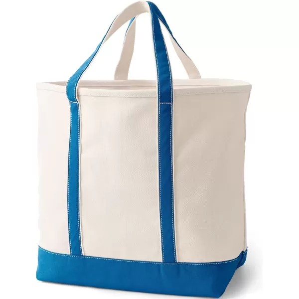 imageLands End Open Top Canvas Tote BagNaturalBeacon Blue