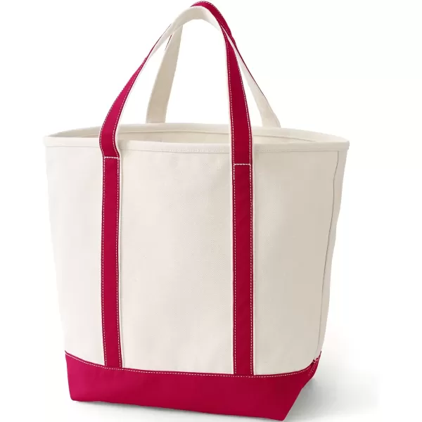 imageLands End Open Top Canvas Tote BagNaturalDeep Scarlet