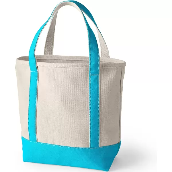 imageLands End Open Top Canvas Tote BagNaturalIsland Turquoise