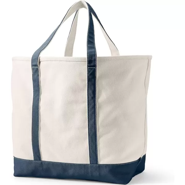 imageLands End Open Top Canvas Tote BagNaturalRadiant Navy