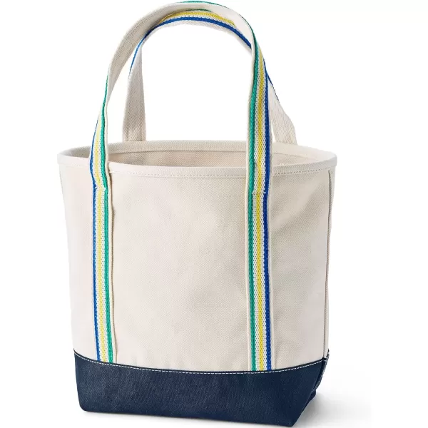 imageLands End Open Top Canvas Tote BagNaturalRadiant Navy Stripe