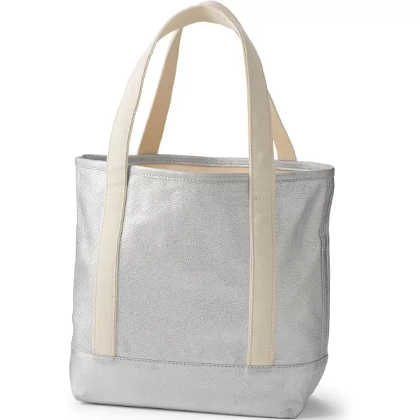 imageLands End Open Top Canvas Tote BagSilver Metallic