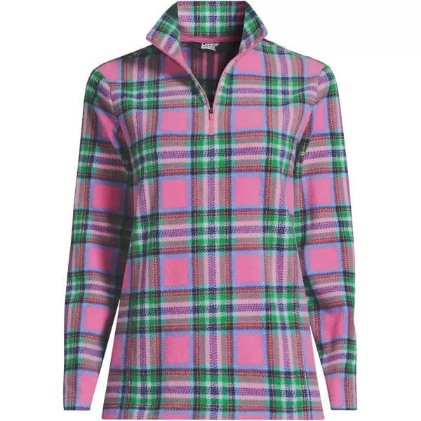 imageLands End Womens Anyweather Fleece Quarter Zip PulloverBright Orchid Plaid