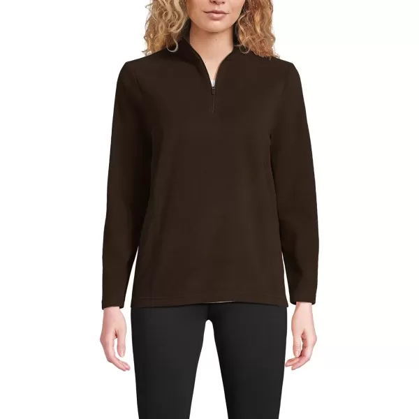 imageLands End Womens Anyweather Fleece Quarter Zip PulloverDeep Chocolate