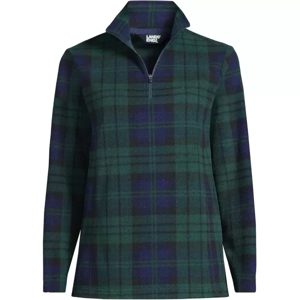 imageLands End Womens Anyweather Fleece Quarter Zip PulloverDeep Forest Blackwatch Plaid