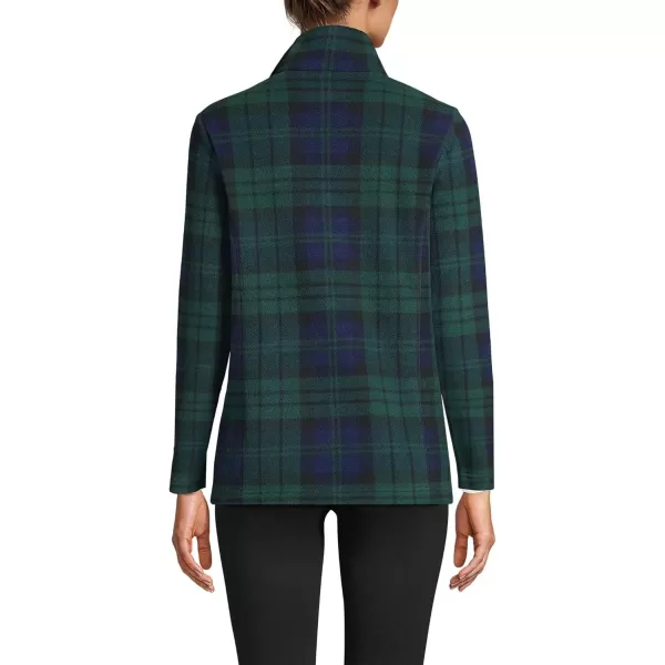 imageLands End Womens Anyweather Fleece Quarter Zip PulloverDeep Forest Blackwatch Plaid