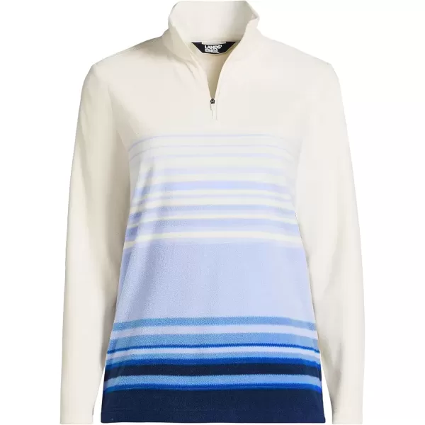 imageLands End Womens Anyweather Fleece Quarter Zip PulloverLight Cornflower Ombre Stripe