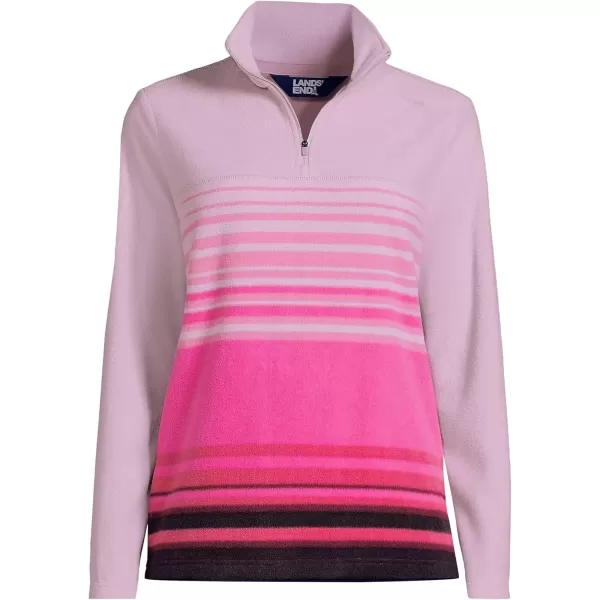 imageLands End Womens Anyweather Fleece Quarter Zip PulloverSpiced Rhubarb Ombre Stripe