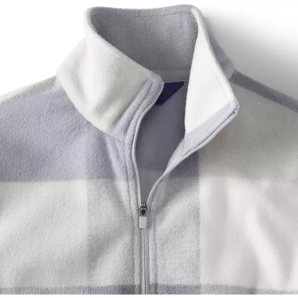 imageLands End Womens Anyweather Fleece Quarter Zip PulloverSurf Gray Buffalo Check