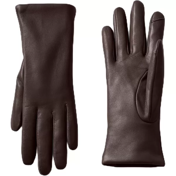 imageLands End Womens EZ Touch Screen Cashmere Lined Leather GlovesDeep Chocolate