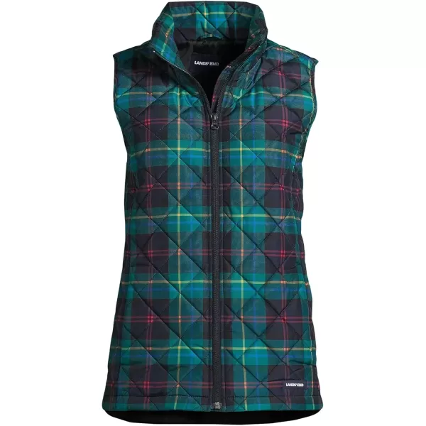 imageLands End Womens FeatherFree Insulated VestGreenNavyHeritage Red Plaid