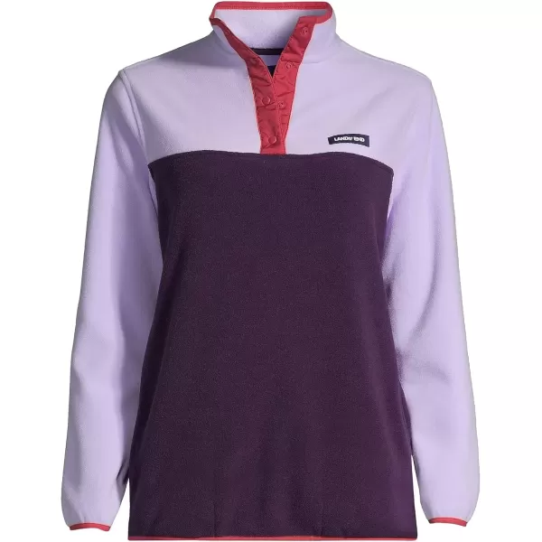 imageLands End Womens Heritage Fleece Snap Neck PulloverBlackberryLavender Cloud