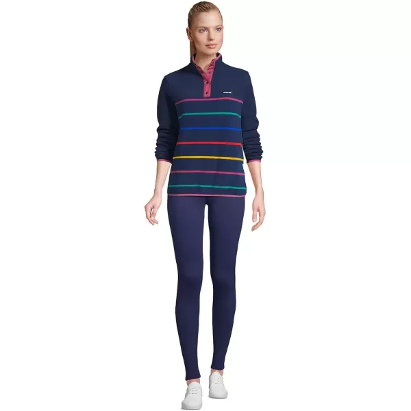 imageLands End Womens Heritage Fleece Snap Neck PulloverBlue