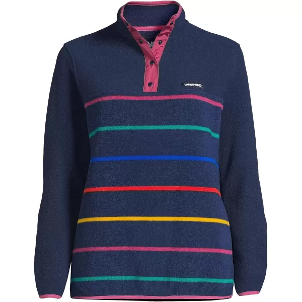 imageLands End Womens Heritage Fleece Snap Neck PulloverBlue