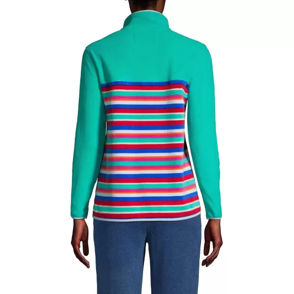 imageLands End Womens Heritage Fleece Snap Neck PulloverRainbow Multi Stripe