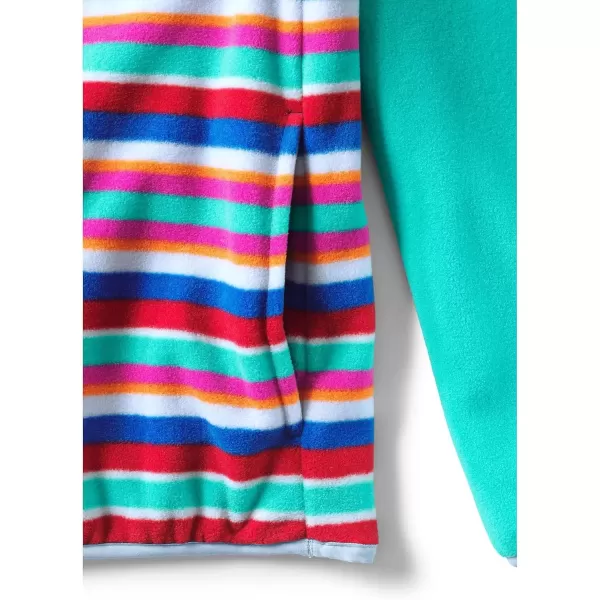 imageLands End Womens Heritage Fleece Snap Neck PulloverRainbow Multi Stripe