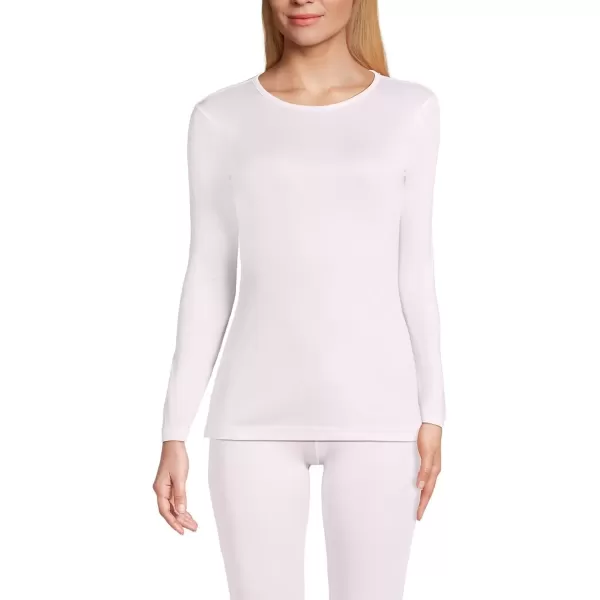 imageLands End Womens Silk Interlock Long Sleeve Crewneck Long Underwear TopPink Frost