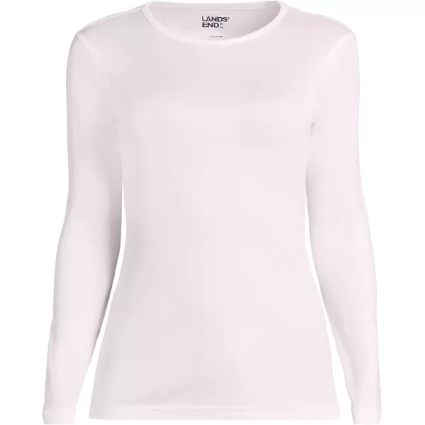 imageLands End Womens Silk Interlock Long Sleeve Crewneck Long Underwear TopPink Frost