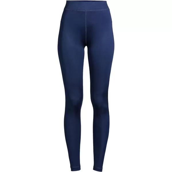 imageLands End Womens Silk Interlock Long Underwear Leggings PantsDeep Sea Navy