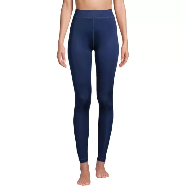 imageLands End Womens Silk Interlock Long Underwear Leggings PantsDeep Sea Navy