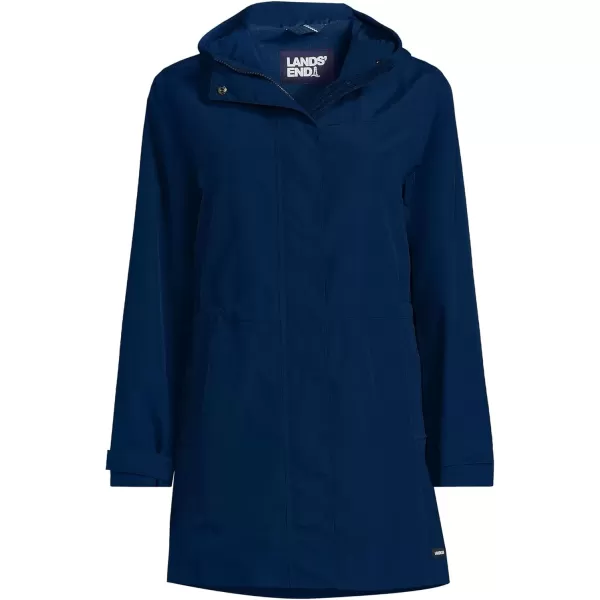 imageLands End Womens Squall Waterproof Hooded RaincoatDeep Sea Navy