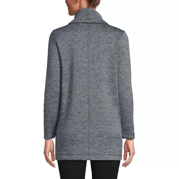 imageLands End Womens Sweater Fleece Tunic Cowl Neck PulloverCharcoal Heather