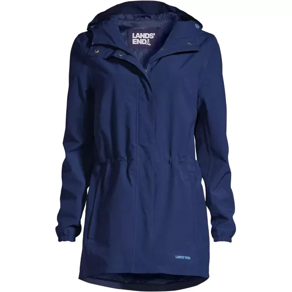 imageLands End Womens Tall Waterproof Hooded Packable RaincoatDeep Sea Navy