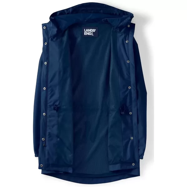 imageLands End Womens Tall Waterproof Hooded Packable RaincoatDeep Sea Navy