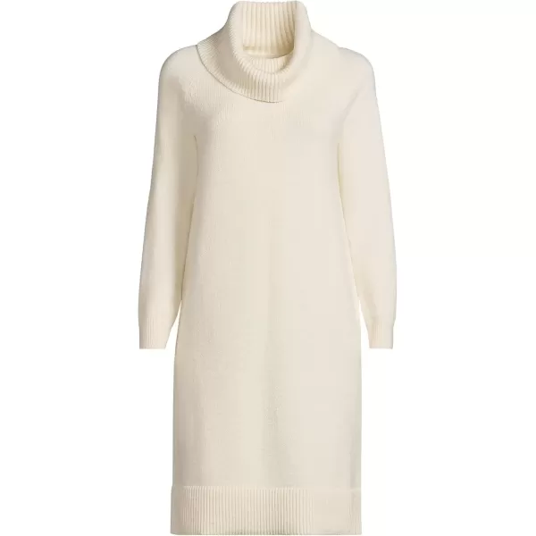 imageLands End Womens Cozy Lofty Cowl Neck Sweater DressFresh Ivory