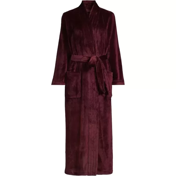 imageLands End Womens Cozy Plush Long Wrap RobeRich Burgundy