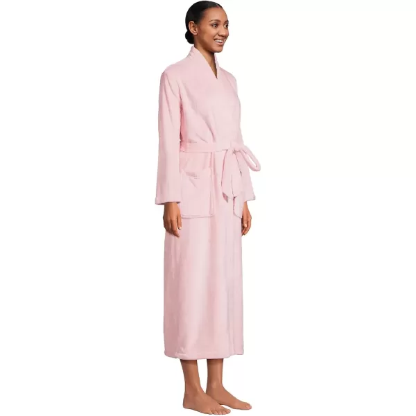 imageLands End Womens Cozy Plush Long Wrap RobeSoft Tea Rose