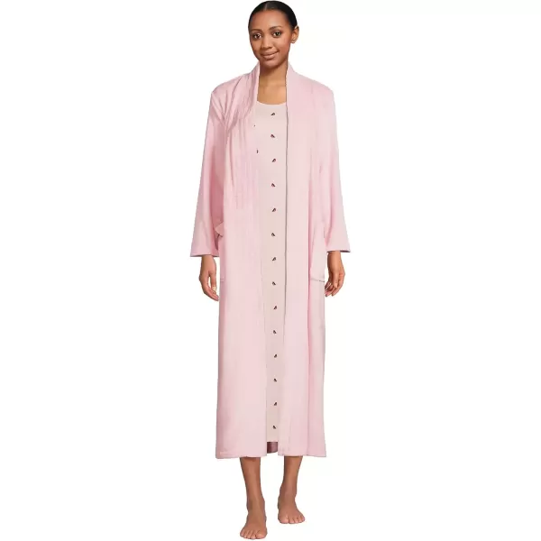 imageLands End Womens Cozy Plush Long Wrap RobeSoft Tea Rose