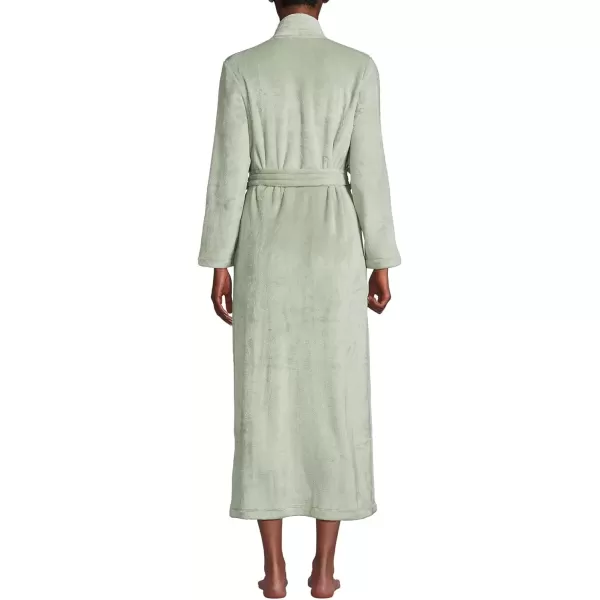 imageLands End Womens Cozy Plush Long Wrap RobeWashed Sage