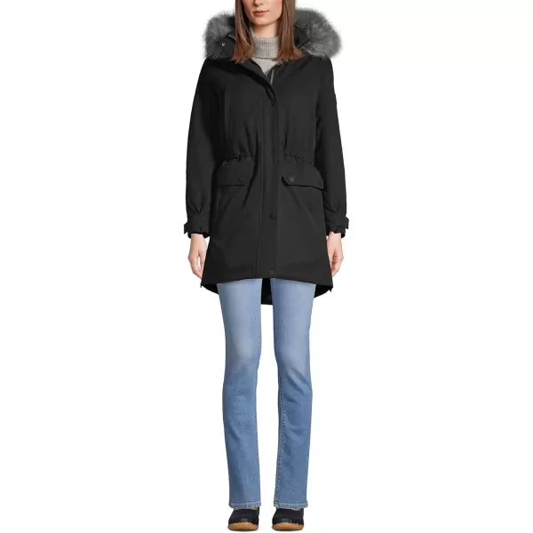 imageLands End Womens Expedition Waterproof Down Winter Parka with Faux Fur HoodBlack