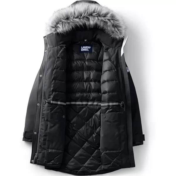 imageLands End Womens Expedition Waterproof Down Winter Parka with Faux Fur HoodBlack