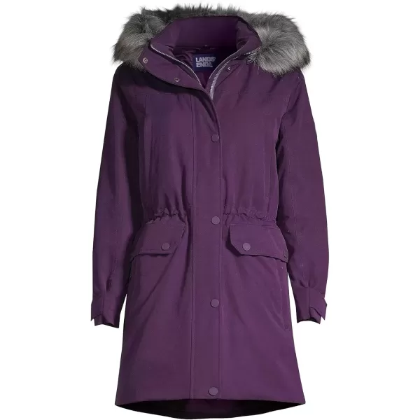 imageLands End Womens Expedition Waterproof Down Winter Parka with Faux Fur HoodBlackberry