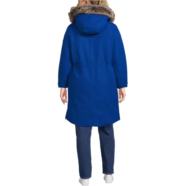 imageLands End Womens Expedition Waterproof Down Winter Parka with Faux Fur HoodEvening Cobalt