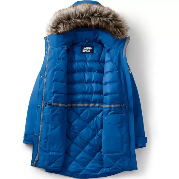 imageLands End Womens Expedition Waterproof Down Winter Parka with Faux Fur HoodEvening Cobalt