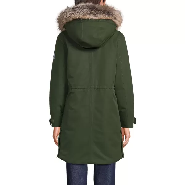 imageLands End Womens Expedition Waterproof Down Winter Parka with Faux Fur HoodFresh Evergreen