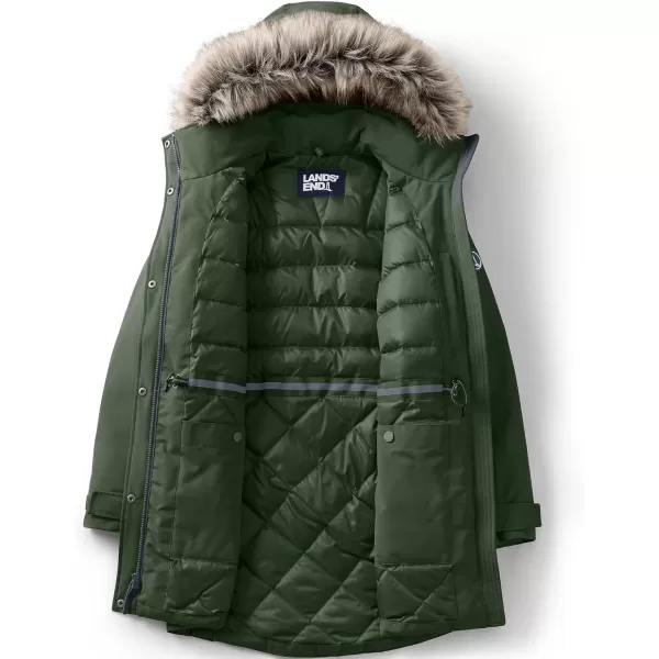 imageLands End Womens Expedition Waterproof Down Winter Parka with Faux Fur HoodFresh Evergreen