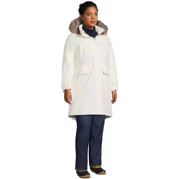 imageLands End Womens Expedition Waterproof Down Winter Parka with Faux Fur HoodIvory