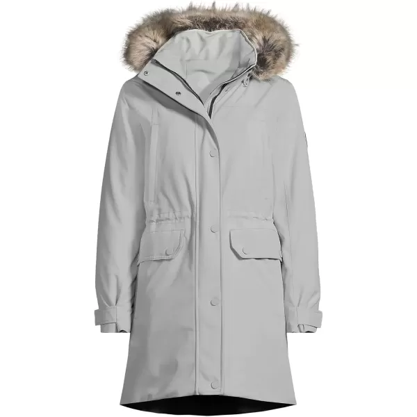 imageLands End Womens Expedition Waterproof Down Winter Parka with Faux Fur HoodLight Fog