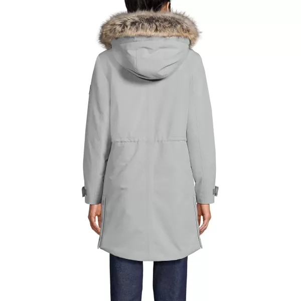 imageLands End Womens Expedition Waterproof Down Winter Parka with Faux Fur HoodLight Fog