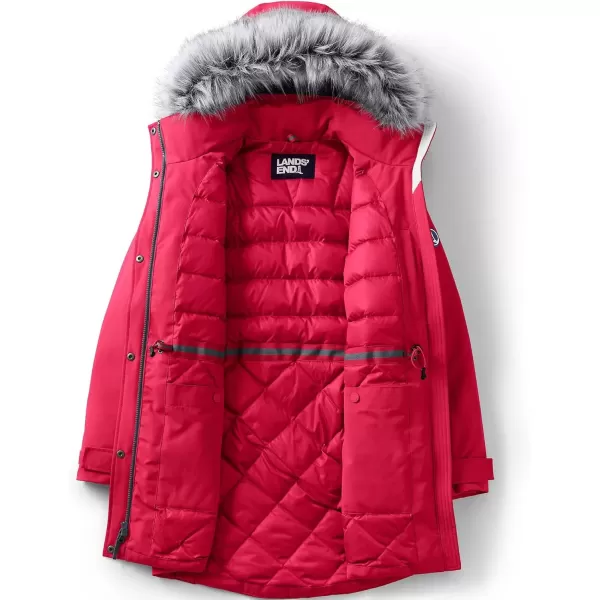 imageLands End Womens Expedition Waterproof Down Winter Parka with Faux Fur HoodRich Red